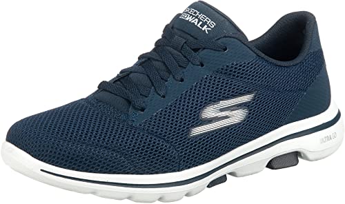 Skechers Damen Go Walk 5-lucky Sneaker, Navy Textile White Trim, 37 EU von Skechers