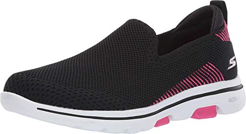 Skechers Damen Go Walk 5 Prized Sneaker, Black Textile Pink Trim, 36.5 EU von Skechers