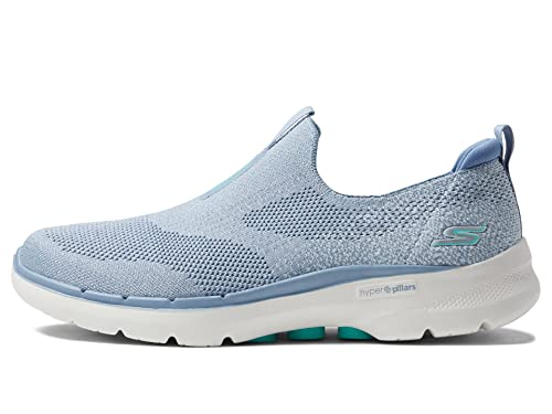 Skechers Damen Go Walk 6 Glimmering Sneaker, Blue Textile Turquoise Trim, 38 EU von Skechers