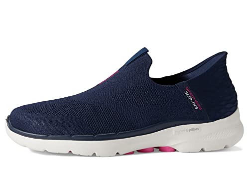 Skechers Damen Go Walk 6 Slip-Ins-Fabulous View Sneaker, Marineblau, 42 EU Weit von Skechers