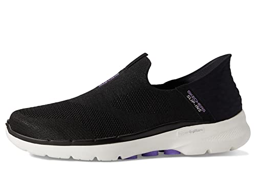 Skechers Damen Go Walk 6 Slip-Ins-Fabulous View Sneaker, Schwarz/Lavender, 39 EU Weit von Skechers