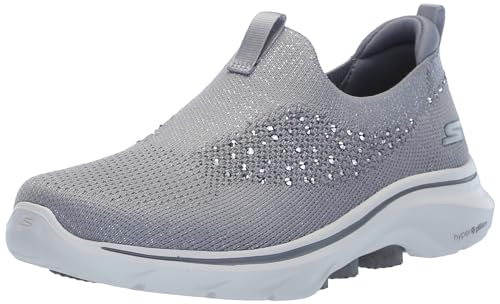 Skechers Damen Go Walk 7 Bling Sneaker, grau, 37.5 EU von Skechers