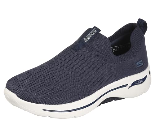 Skechers Damen Go Walk Arch Fit Iconic Sneaker, Navy Textile Trim, 41 EU von Skechers
