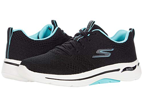 Skechers Damen Go Walk Arch Fit-Unify Sneaker, Mehrfarbig Schwarz Aqua, 39.5 EU Weit von Skechers