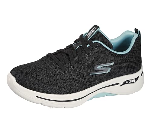 Skechers Damen Go Walk Arch Fit-Unify Sneaker, Mehrfarbig Schwarz Aqua, 41 EU Weit von Skechers