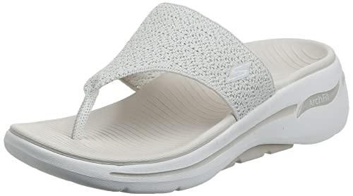 Skechers Damen Go Walk Arch Fit Weekender Sandale, Natural Textile, 39 EU von Skechers