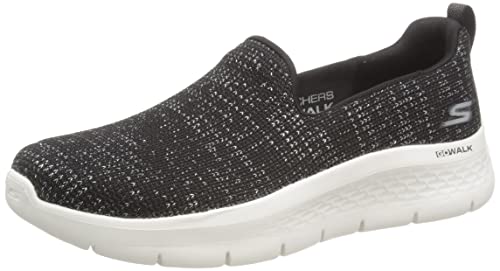 Skechers Damen Go Walk Flex Hausschuh, Schwarzer, weißer Rand, 37.5 EU von Skechers