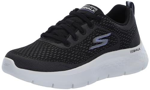 Skechers Damen Go Walk Flex Kali Sneaker, Black Textile/Lavender Trim, 42 EU von Skechers