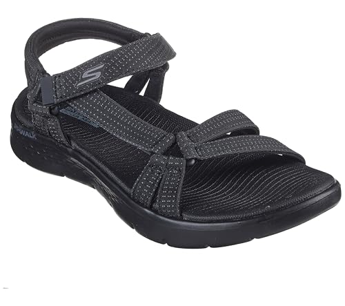 Skechers Go Walk Flex Sublime Damen-Sandalen, Schwarz/Schwarz, 39 EU von Skechers