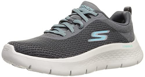 Skechers Damen Go Walk Flex Alani Sneaker, Anthrazit/Türkis, 43 EU von Skechers