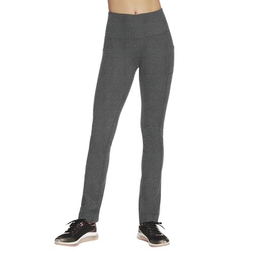 Skechers Damen Go Walk High Waisted Pant Joy – 4-Way Stretch, Moisture-Wicking, Layered Waistband Leggings, dunkelgrau, Medium Zierlich von Skechers