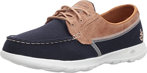 Skechers Damen Go Walk Lite Coral Bootschuhe, Navy Textile White Trim, 38 EU von Skechers