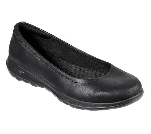 Skechers Damen Go Walk Lite-Gem Geschlossene Ballerinas, Schwarz (Black Textile/Trim Bbk), 37 EU von Skechers