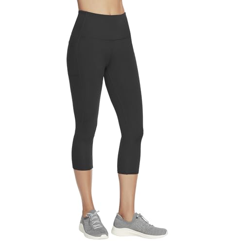 Skechers Damen Go Walk hoher Taille und mittlerer Wadenhöhe Leggings, Bold Black, S von Skechers