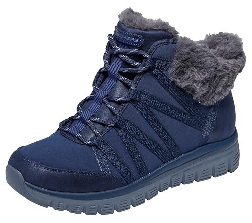 Skechers Damen Graceful Cozy Strolls Stiefelette, Navy Nylon/Webbing/Faux Fur, 40 EU von Skechers