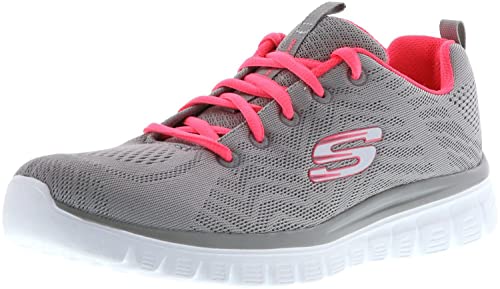 Skechers Damen Graceful Get Connected Sneaker,Gray Mesh Coral Trim, 39.5 EU von Skechers