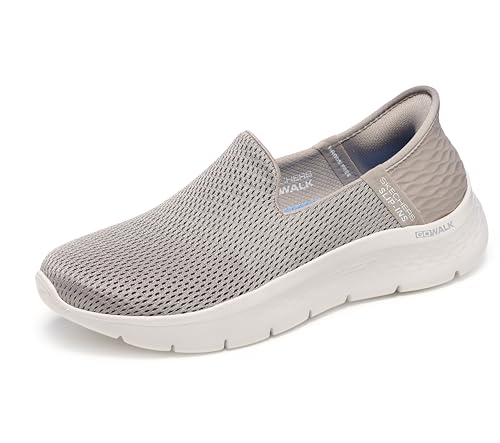 Skechers Damen Women's Hands Free Slip-ins Go Walk Flex-Relish Sneaker, Taupe/Blau, 36 EU Weit von Skechers