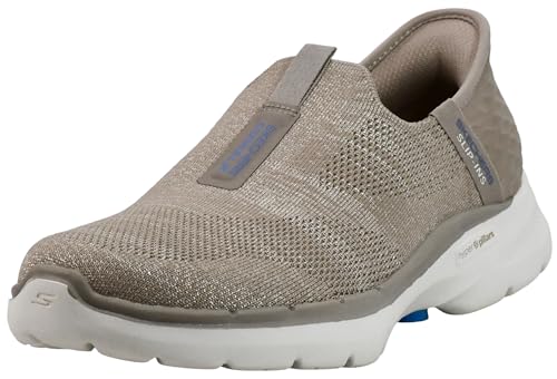 Skechers Damen Hands Free Slip-Ins Go Walk 6-Fabulous View Sneaker, Taupe/Blau, 39.5 EU von Skechers