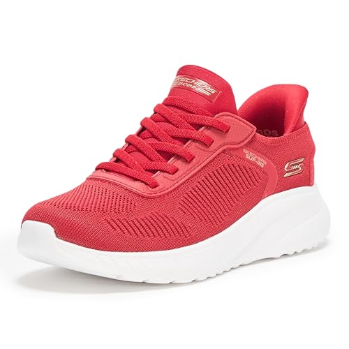Skechers Damen Hands Free Slip-ins Bobs Squad Chaos-Current Muse Sneaker, Rot/Ausflug, einfarbig (Getaway Solids), 42 EU von Skechers