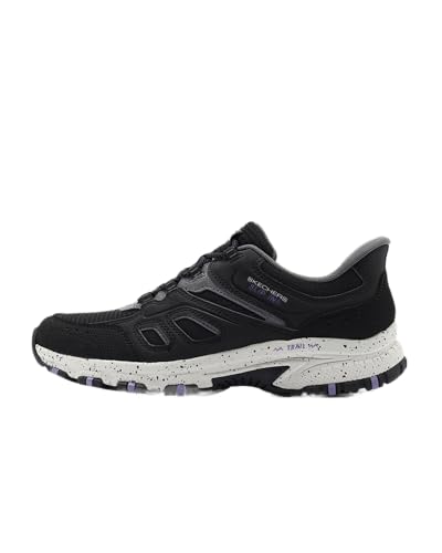 Skechers Damen Hillcrest Kamalino Wanderschuh, Black Synthetic/Textile/Purple Trim, 38 EU von Skechers