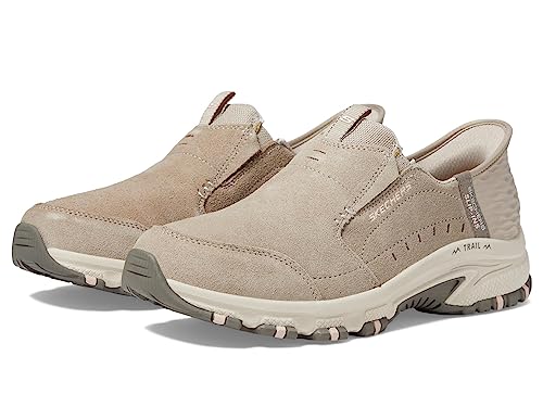 Skechers Damen Hillcrest Sunapee, Taupe Wildleder Lycra Hellrosa Rand, 38.5 EU von Skechers