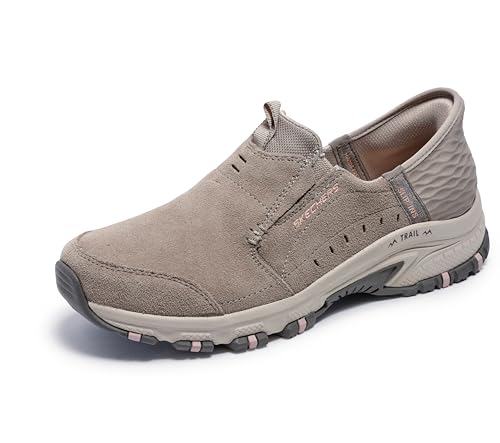 Skechers Damen Slip-ins für Freie Hände Hillcrest Sunapee, Taupe Suede/Lycra/Light Pink Trim, 39.5 EU von Skechers