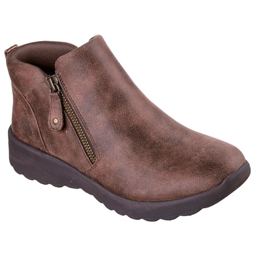Skechers Damen Lovely Vibe Fall In Bloom Stiefelette, Chocolate Microleather, 39.5 EU von Skechers