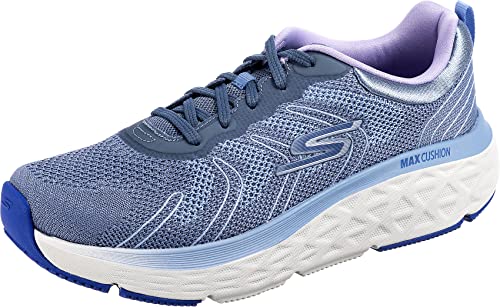 Skechers Damen Max Cushioning Delta Straßen-Laufschuh, Blue Textile/Lavender Trim, 40 EU von Skechers