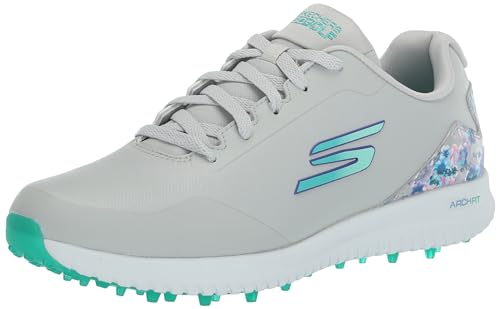 Skechers Damen Max Arch Fit Golfschuh Sneaker, Graues Blumenmuster, wasserdicht, 39.5 EU Skechers Damen Max Arch Fit Golfschuh Sneaker, Graues Blumenmuster, wasserdicht, 39.5 EU von Skechers