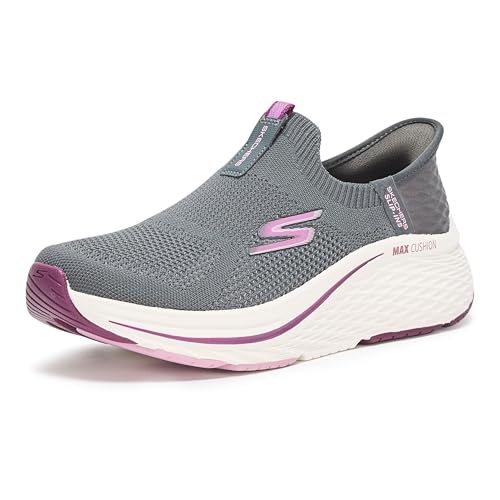 Skechers Damen Max Cushioning Elite 2.0 Eternal Hands Free Slip Sneaker, Anthrazit/Burgunderrot, 39 EU von Skechers