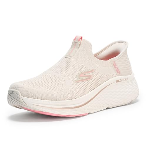 Skechers Damen Max Cushioning Elite 2.0 Eternal Hands Free Slip Sneaker, Natur/Rosa, 40 EU von Skechers