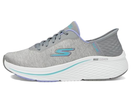 Skechers Damen Max Cushioning Elite 2.0 Prevail Hands Free Slip-Ins Sneaker, Grau/Blau, 35.5 EU Weit von Skechers