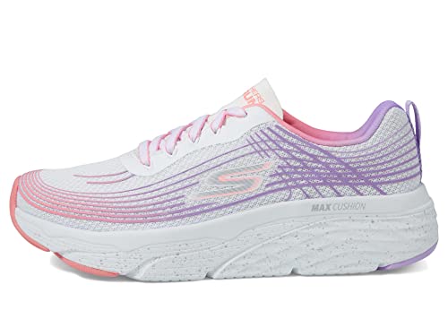 Skechers Damen Max Cushioning Elite – Galaxy Burst Sneaker, Weißer Textil-Lavendelrand, 39.5 EU von Skechers