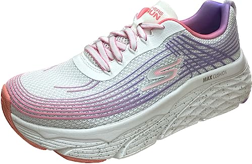 Skechers Damen Max Cushioning Elite-Galaxy Burst Sneaker, Weißer Textil-Lavendelbesatz, 40 EU von Skechers