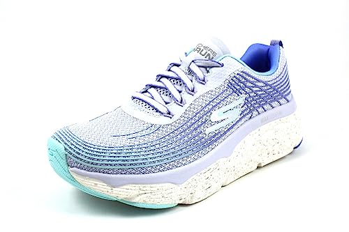 Skechers Damen Max Cushioning Elite – Galaxy Burst Sneaker, Blauer Stoff, hellblauer Rand, 41 EU von Skechers