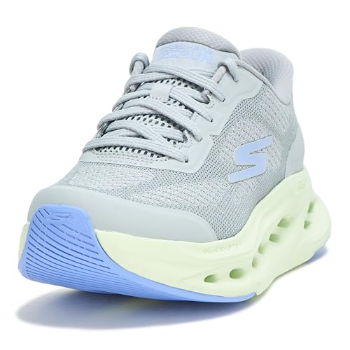Skechers Damen Max Cushioning Glide Step Hartford Hands Free Slip-In-Sneaker, Grau/Limette, 35.5 EU von Skechers