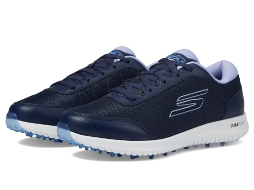 Skechers Damen Max Fairway 4 Golfschuh Ohne Spikes Sneaker, Navy/Violett, 39.5 EU von Skechers