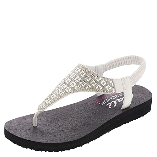 Skechers Damen Meditation – Sweet Rock Flipflop, Weiß, 39 EU von Skechers