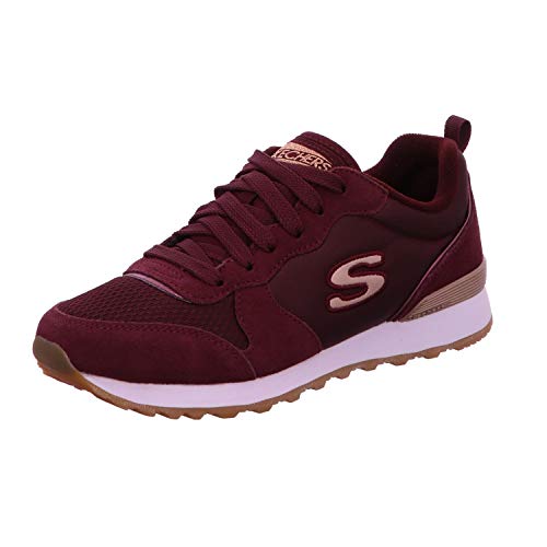 Skechers Damen Sneakers, Burgundy Suede/Nylon/Mesh/Rose Gold Trim, 35.5 EU Skechers Damen Sneakers, Burgundy Suede/Nylon/Mesh/Rose Gold Trim, 35.5 EU von Skechers