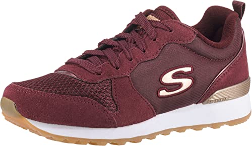 Skechers Damen OG 85 GOLD'N GURL Sneakers, Burgundy Suede/Nylon/Mesh/Rose Gold Trim, 39.5 EU von Skechers