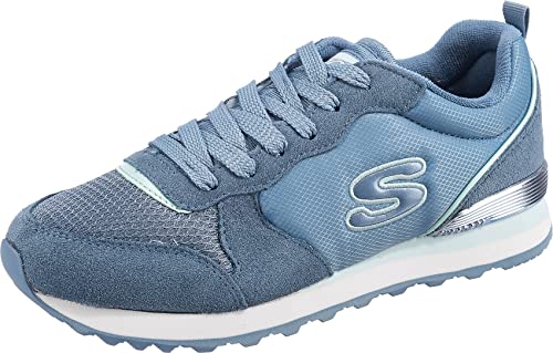 Skechers Damen 155287 Sneakers, Slate Suede Mesh Duraleather Light Blue Trim, 37 EU von Skechers