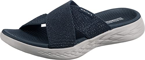 Skechers Damen On-the-go 600 Glistening Sandale, Navy Textile, 39 EU von Skechers