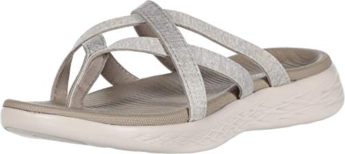 Skechers Damen ON-The-GO 600 Dainty Flache Sandale, Taupe Textile, 42 EU von Skechers