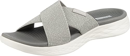 Skechers Damen ON-The-GO 600 Glistening Sandale, Silver Textile, 40 EU von Skechers