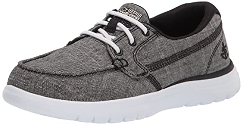 Skechers Damen ON-The-GO Flex Linen Boat Shoe Bootsschuh, Schwarz Weiß, 43 EU von Skechers