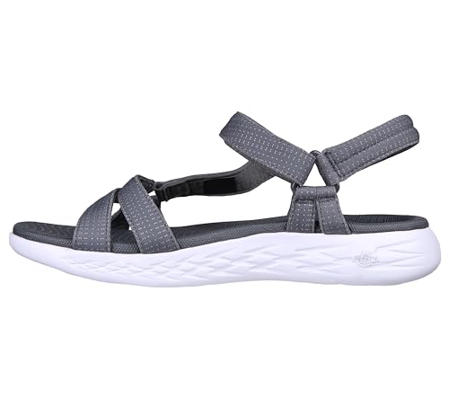 Skechers Damen On-the-go 600 Brilliancy Sport Sandalen, Charcoal Textile Trim, 35 EU von Skechers