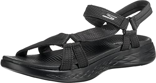 Skechers Damen On-the-go 600 Brilliancy Sport Sandalen, Black Textile Trim, 36 EU von Skechers