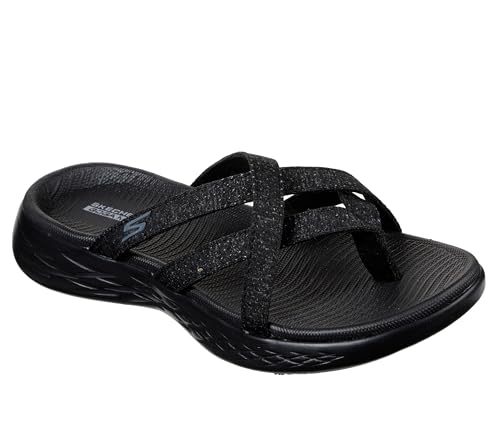 Skechers Damen ON-The-GO 600 Dainty Sandalen, Black/Gray Textile, 40 EU von Skechers
