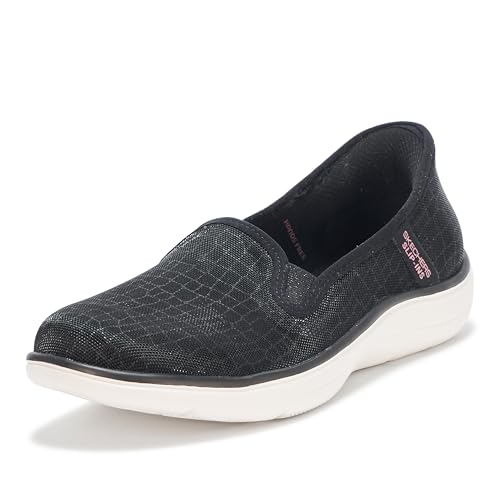 Skechers Damen On-The-go Flex – Strahlender Schlangen-Print Skimmer Hände Frei Slip-ins Flacher Slipper, Schwarz/Rotgold, 37 EU von Skechers