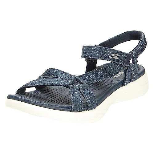 Skechers Damen On-the-go 600 Brilliancy Knöchelriemchen Sandalen, Navy Textile Trim, 39 EU von Skechers
